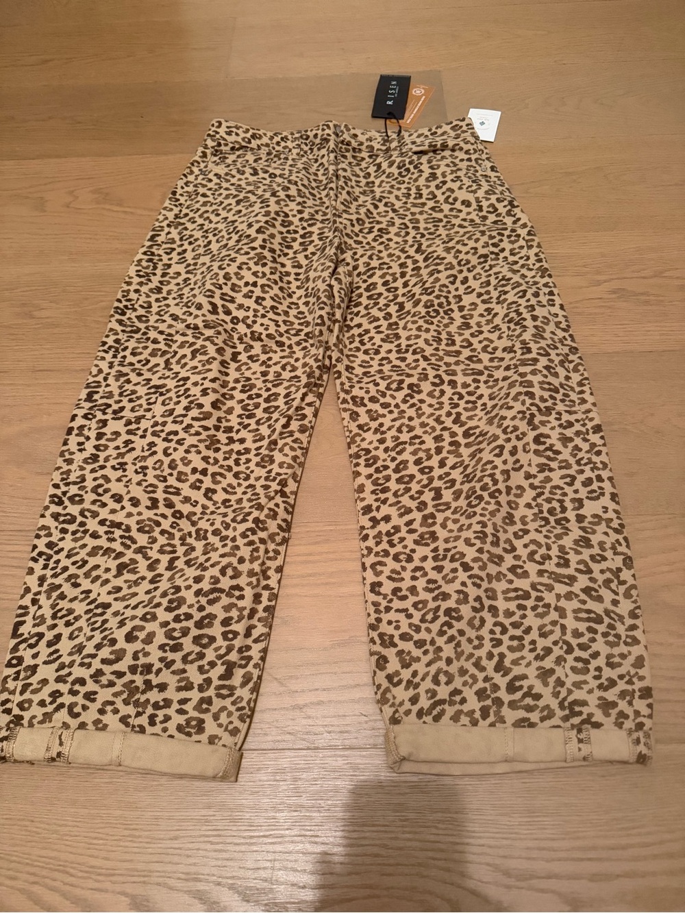 High-Rise Leopard Print Women’s Jeans - Tan